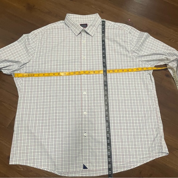 UNTUCKit Shirt Mens 3XL White Blue Plaid Nylon Performance Stretch Long Sleeve - Picture 11 of 11